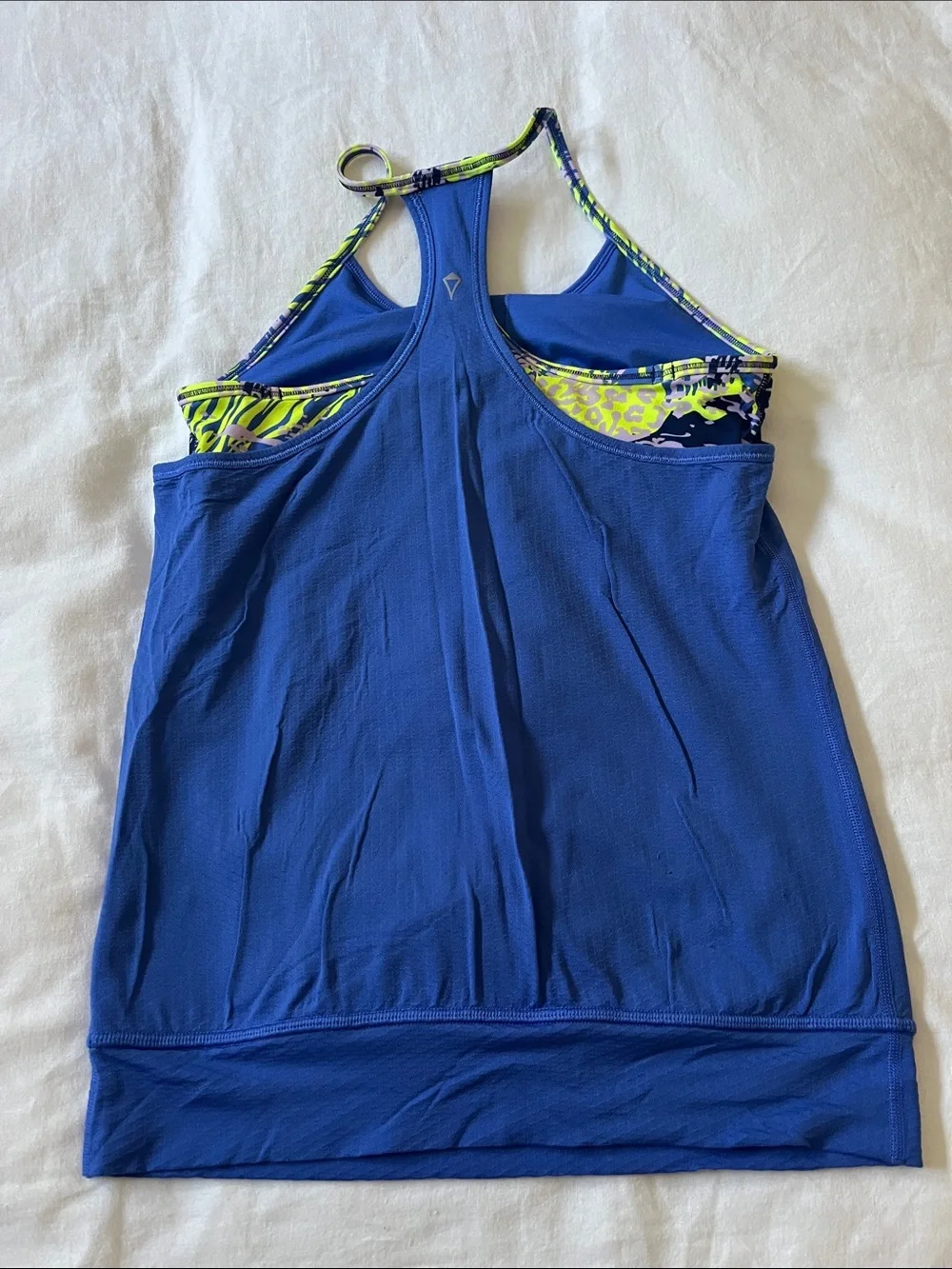 Ivivva Royal Blue Racerback Athletic Tank Top with Built in Sports Bra, Size 12